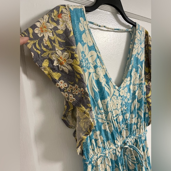 Anthropologie Daily Practice Tiered Ruffle Floral Knit mini dress - size xsmall - Picture 5 of 12